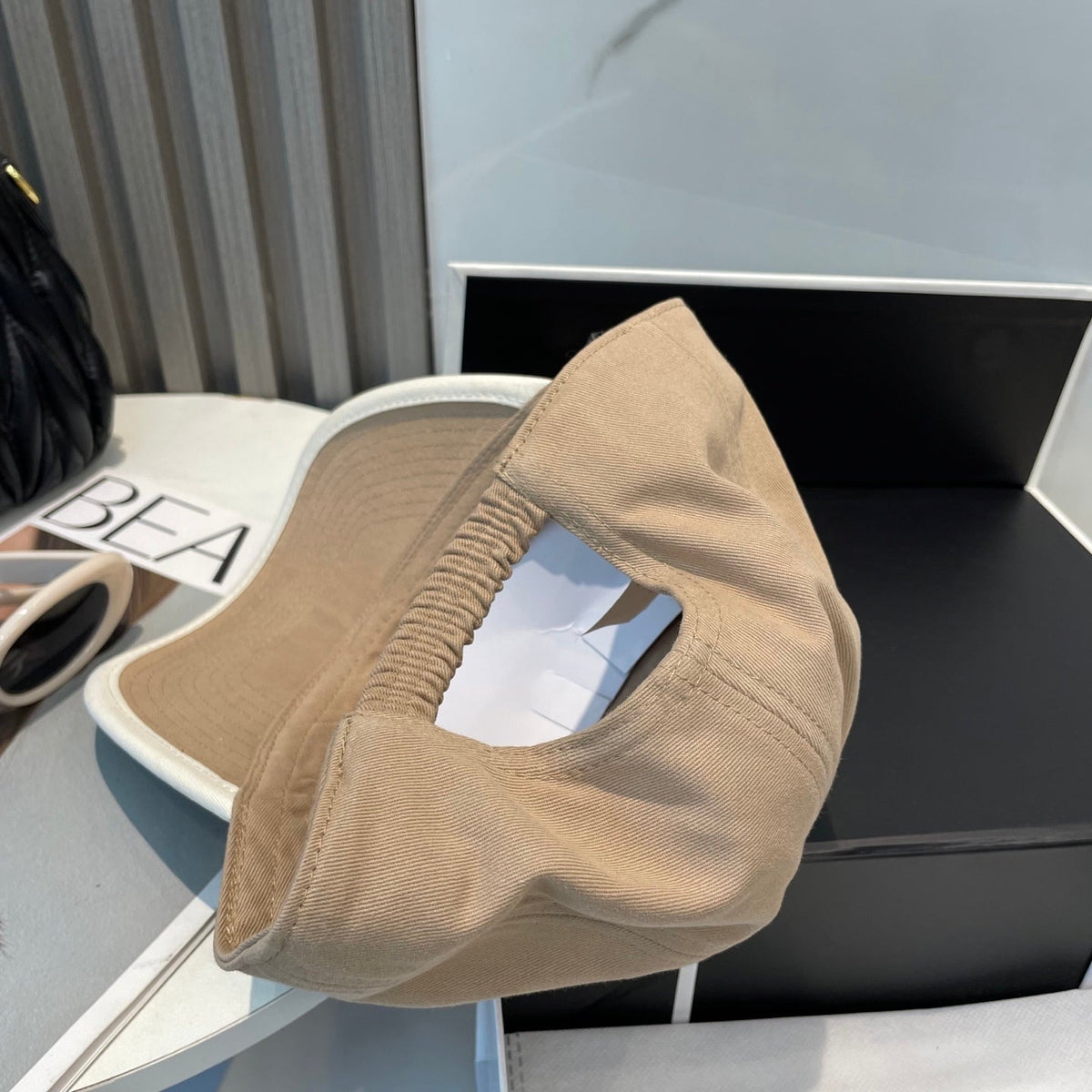 MIU MIU MM BASEBALL CAP IN BEIGE FABRIC STYLE 4