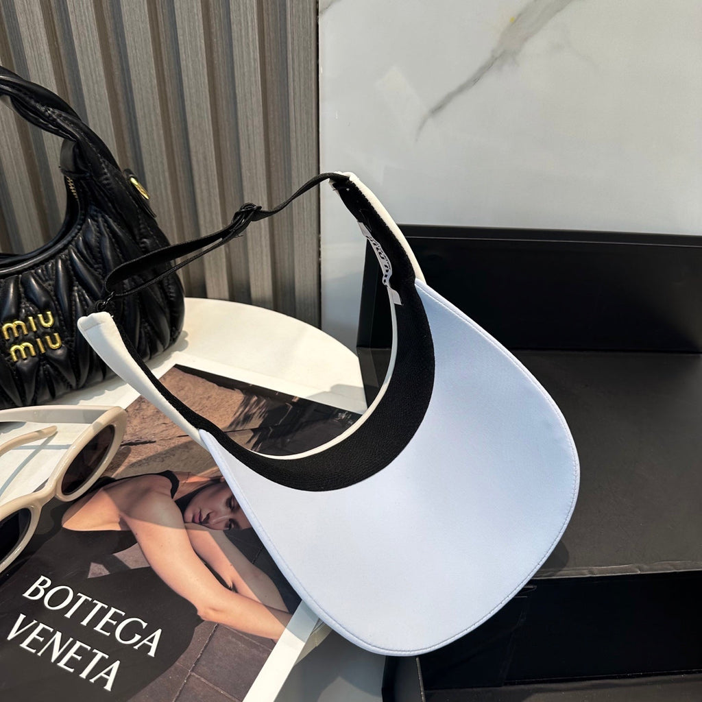 MIU MIU MM SPORT VISOR CAP IN PASTEL BLUE MIX WHITE FABRIC