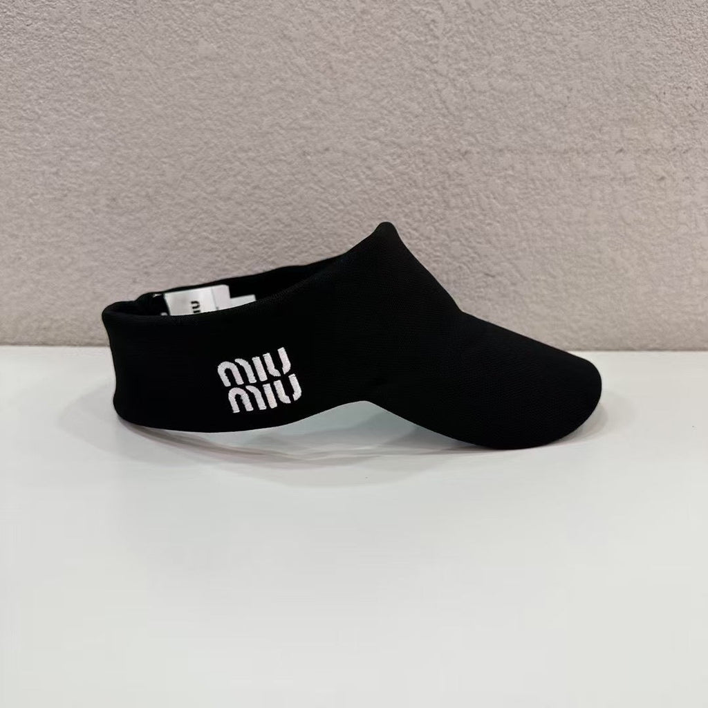 MIU MIU MM VISOR CAP FABRIC LOGO EMBROIDERY