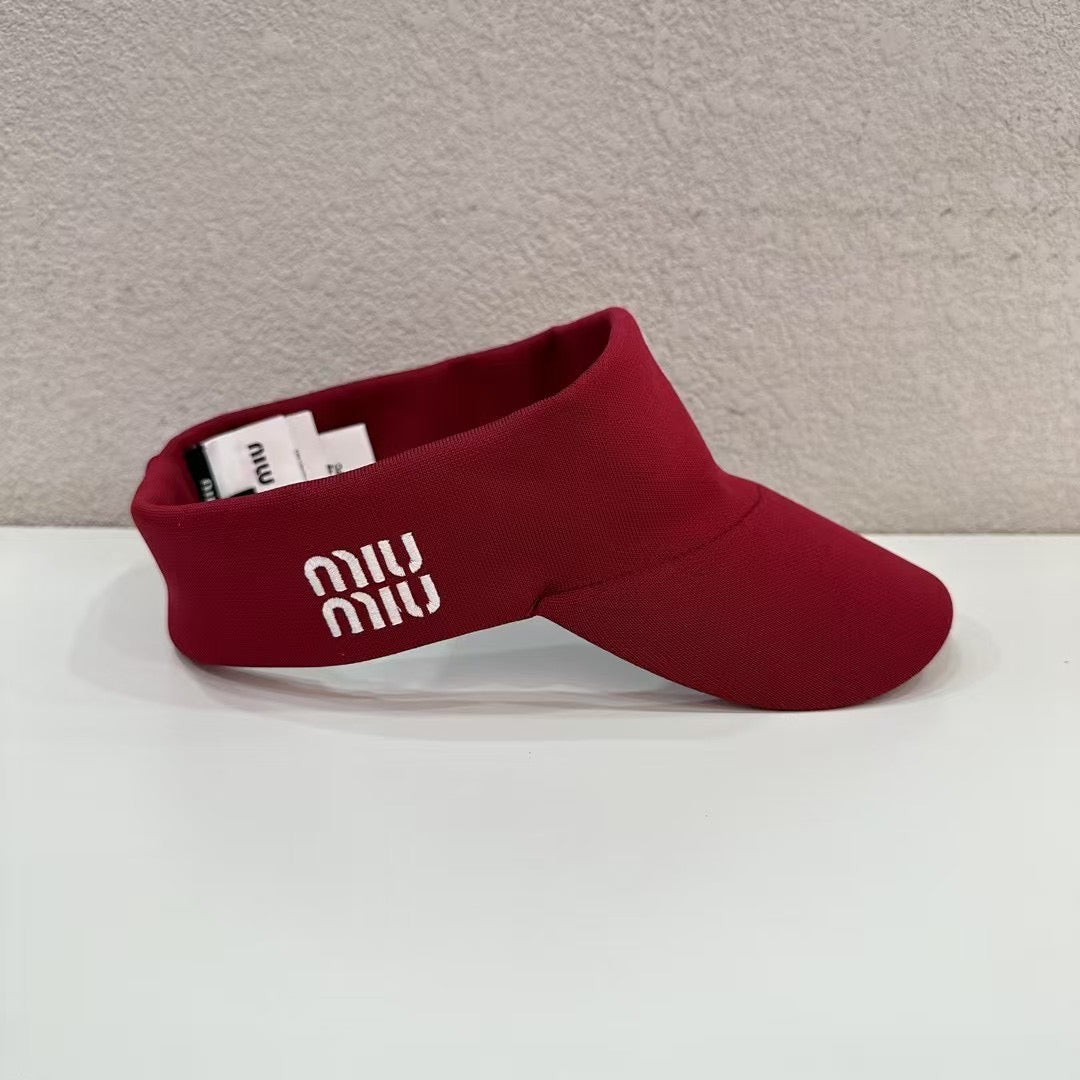 MIU MIU MM VISOR CAP FABRIC LOGO EMBROIDERY