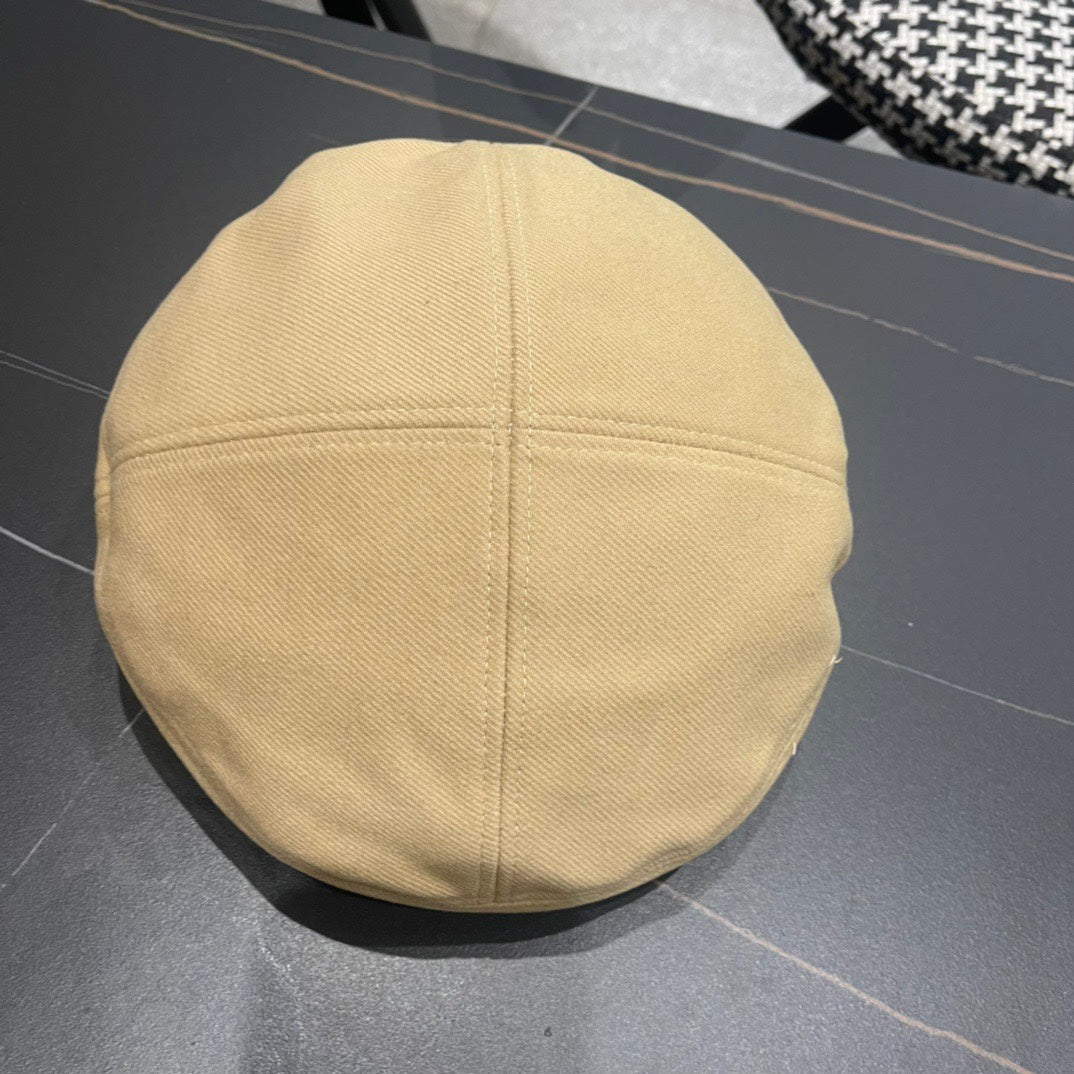 CHANEL BERET HAT IN OAT YELLOW FABRIC 419384